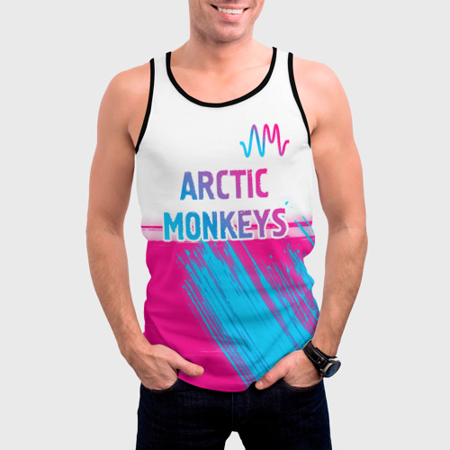 Мужская майка 3D Arctic Monkeys neon gradient style: символ сверху, цвет 3D печать - фото 3