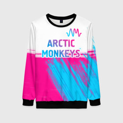 Женский свитшот 3D Arctic Monkeys neon gradient style: символ сверху