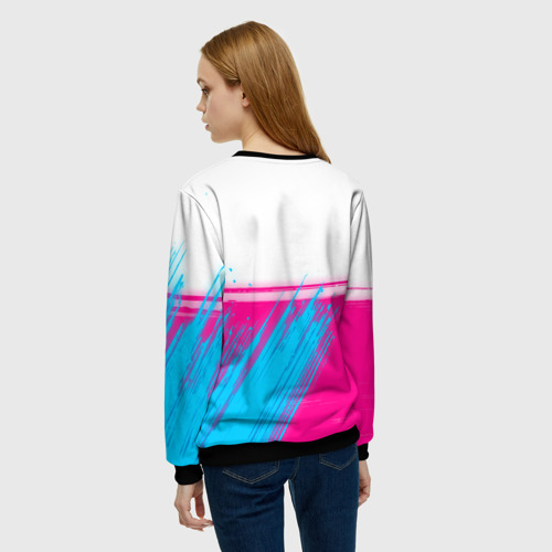 Женский свитшот 3D Arctic Monkeys neon gradient style: символ сверху, цвет 3D печать - фото 4