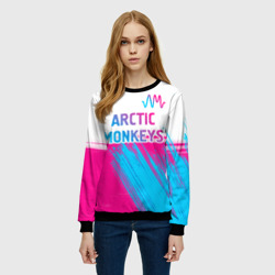 Женский свитшот 3D Arctic Monkeys neon gradient style: символ сверху - фото 2