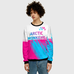 Мужской свитшот 3D Arctic Monkeys neon gradient style: символ сверху - фото 2