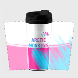 Термокружка-непроливайка Arctic Monkeys neon gradient style: символ сверху - фото 2