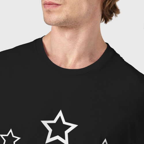 Мужская футболка хлопок Диванные войска три звезды, цвет черный - фото 6