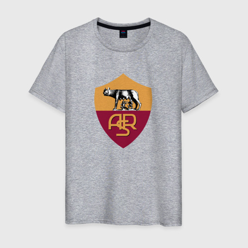 Мужская футболка хлопок Roma fc club , цвет меланж