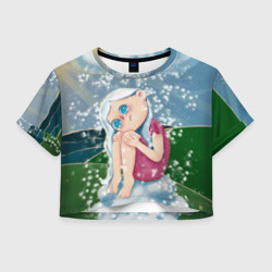 Женская футболка Crop-top 3D Снегурочка плачет