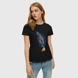 Женская футболка хлопок Девушка космос в волосах - фото 2