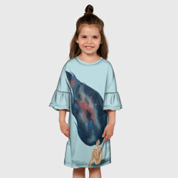 Детское платье 3D Девушка космос в волосах - фото 2