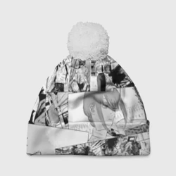 Шапка 3D c помпоном Человек Бензопила манга