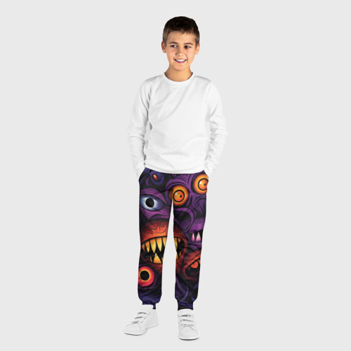 Детские брюки 3D Хэллоуинские зубастики, цвет 3D печать - фото 4