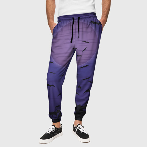 Мужские брюки 3D с принтом Летучие мыши шабаш, вид сбоку #3