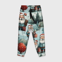 Детские брюки 3D Рождественский узор с Санта Клаусами
