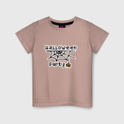Детская футболка хлопок Halloween party паук с паутиной хэллоуин