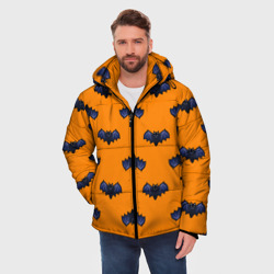 Мужская зимняя куртка 3D Летучие мыши - паттерн оранжевый  - фото 2