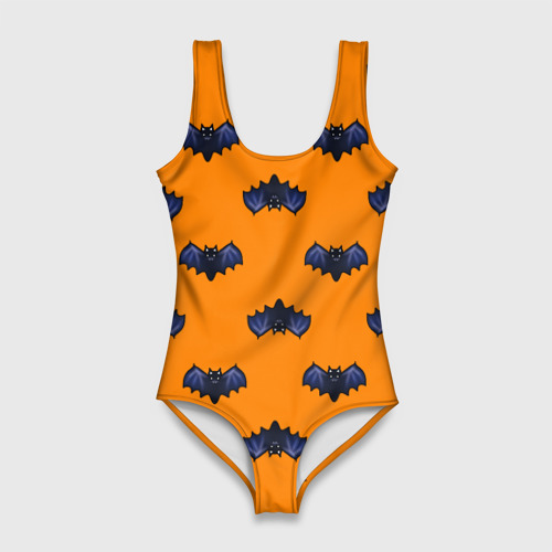 Женский купальник 3D Летучие мыши - паттерн оранжевый , цвет 3D печать