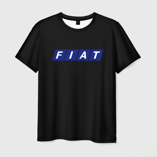 Мужская футболка с принтом Fiat sport auto, вид спереди №1