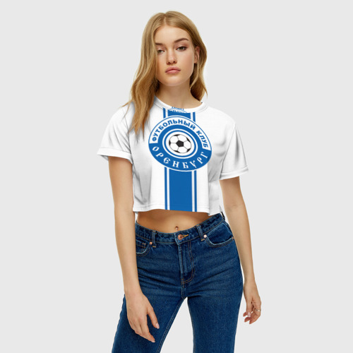 Женская футболка Crop-top 3D Оренбург ФК, цвет 3D печать - фото 4