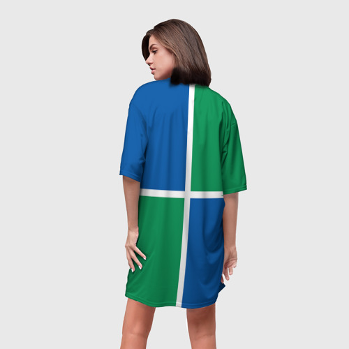 Платье-футболка 3D Самарские крылья советов, цвет 3D печать - фото 4
