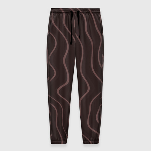 Мужские брюки 3D Кривые линии красно-коричневый, цвет 3D печать