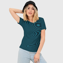 Женская футболка 3D Slim Абстрактный бирюзовый - фото 2
