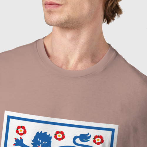 Мужская футболка хлопок Англия фк, цвет пыльно-розовый - фото 6