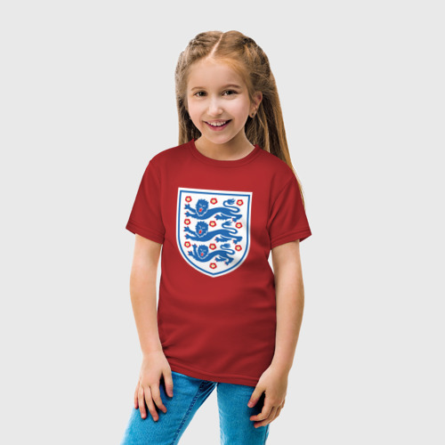 Детская футболка хлопок с принтом Англия фк, вид сбоку #3