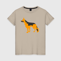 Женская футболка хлопок Немецкая овчарка 