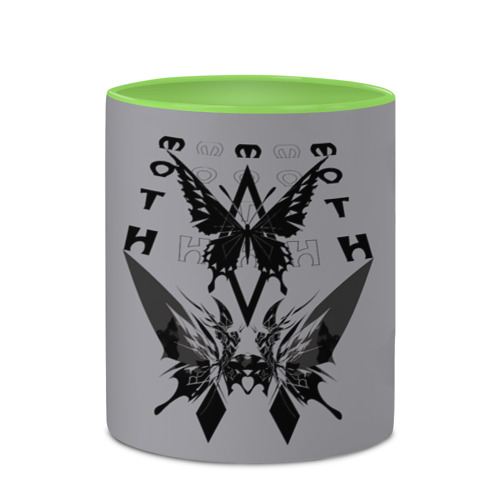Кружка с полной запечаткой Dark moth, цвет белый + светло-зеленый - фото 4