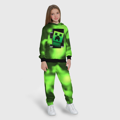 Детский костюм с толстовкой 3D Creeper acid, цвет черный - фото 5