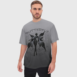 Мужская футболка oversize 3D Dark butterfly - фото 2