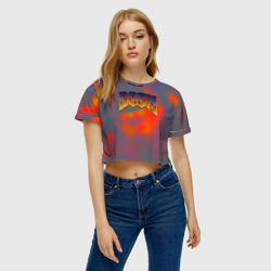 Женская футболка Crop-top 3D Дум горячие пятна - фото 2