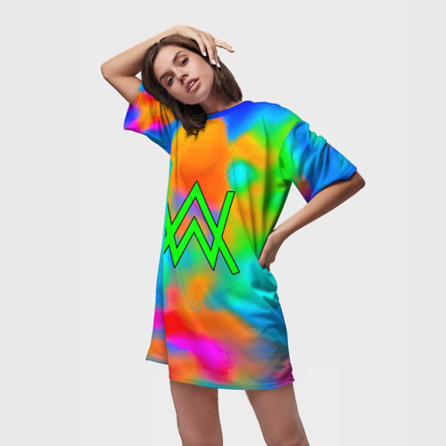 Платье-футболка 3D Alan walker toxic music, цвет 3D печать - фото 3