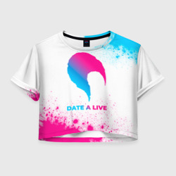 Женская футболка Crop-top 3D Date A Live neon gradient style