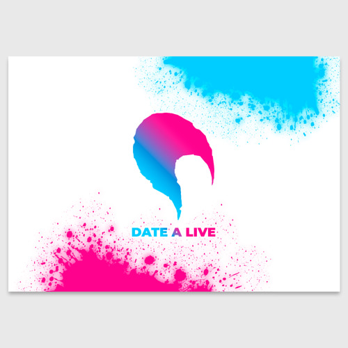 Поздравительная открытка Date A Live neon gradient style, цвет белый