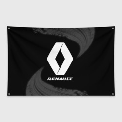 Флаг-баннер Renault speed на темном фоне со следами шин