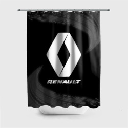 Штора 3D для ванной Renault speed на темном фоне со следами шин