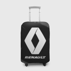 Чехол для чемодана 3D Renault speed на темном фоне со следами шин