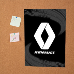 Постер Renault speed на темном фоне со следами шин - фото 2