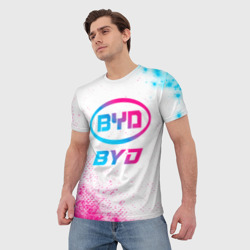 Мужская футболка 3D BYD neon gradient style - фото 2