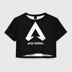 Женская футболка Crop-top 3D Apex Legends glitch на темном фоне