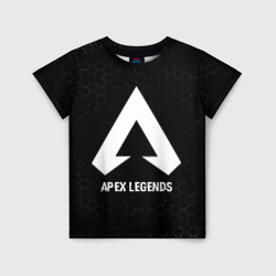 Детская футболка 3D Apex Legends glitch на темном фоне