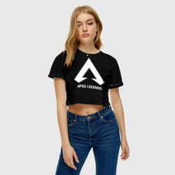 Женская футболка Crop-top 3D Apex Legends glitch на темном фоне - фото 2