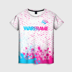 Женская футболка 3D Warframe neon gradient style: символ сверху