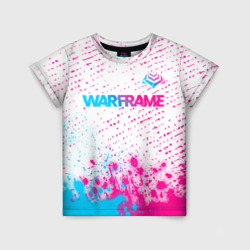 Детская футболка 3D Warframe neon gradient style: символ сверху