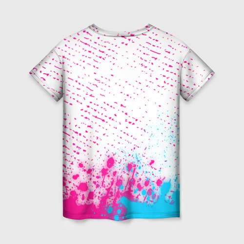 Женская футболка 3D Warframe neon gradient style: символ сверху, цвет 3D печать - фото 2