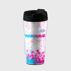 Термокружка-непроливайка Warframe neon gradient style: символ сверху