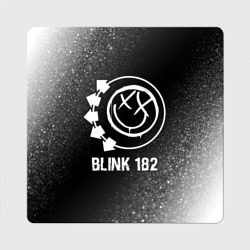 Магнит виниловый Квадрат Blink 182 glitch на темном фоне