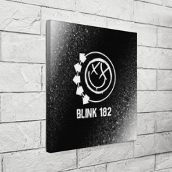 Холст квадратный Blink 182 glitch на темном фоне - фото 2