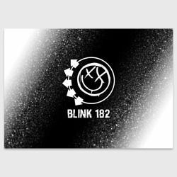 Поздравительная открытка Blink 182 glitch на темном фоне