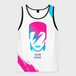 Мужская майка 3D David Bowie neon gradient style