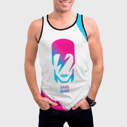 Мужская майка 3D David Bowie neon gradient style - фото 2